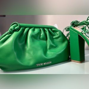Beautiful emerald green clutch Steve Madden